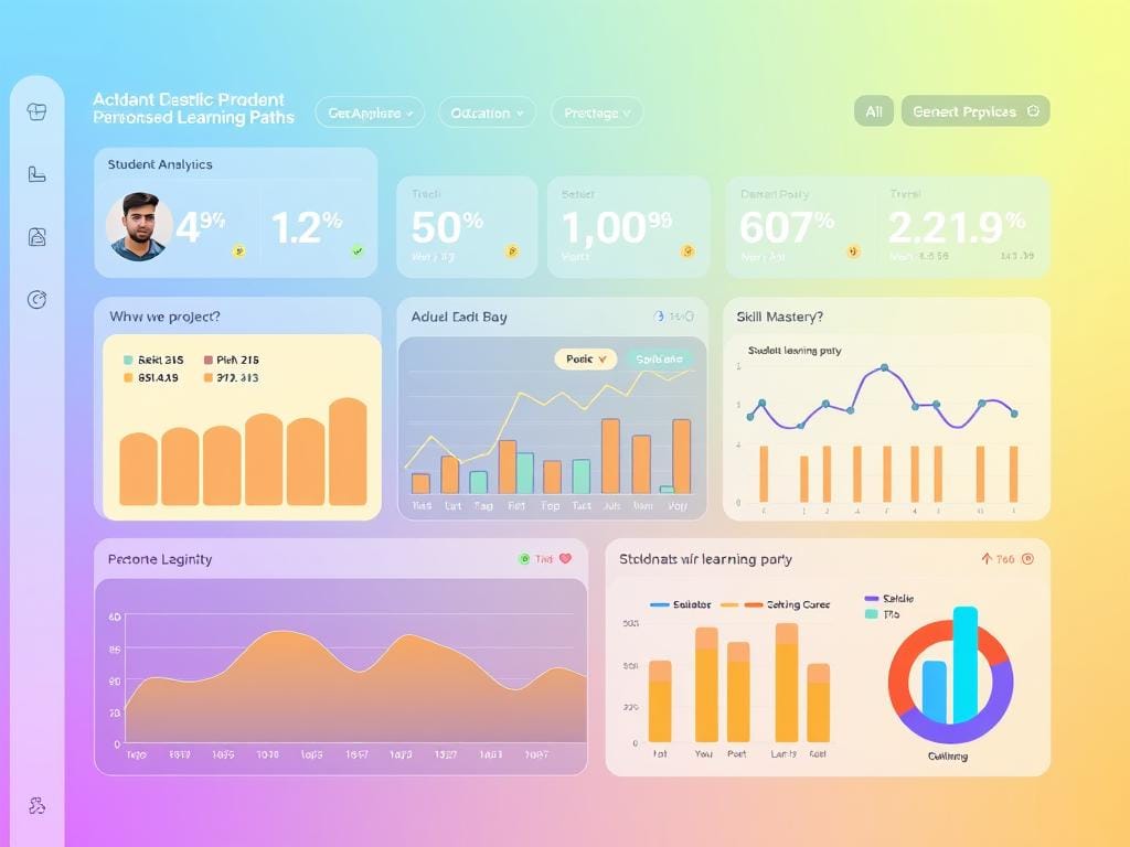 AI personalized learning algorithm showing student progress dashboard AI personalized learning algorithm showing student progress dashboard